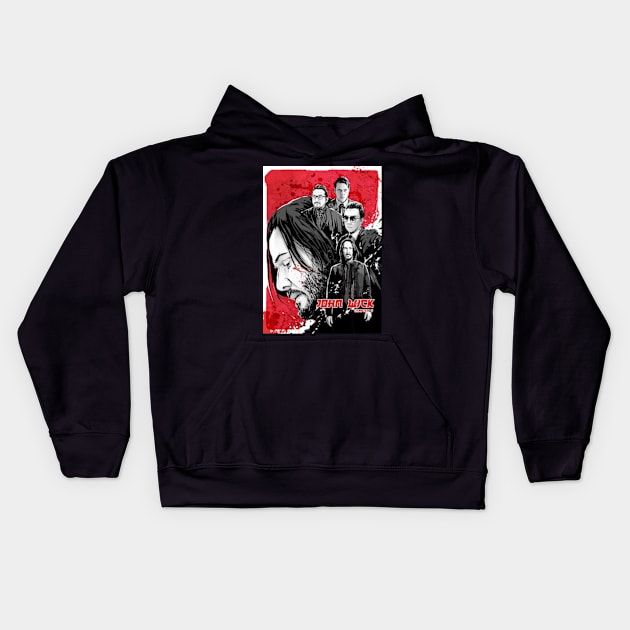 John Wick Movie, John Wick Art, John Wick Chapter 4 Kids Hoodie by IchiVicius